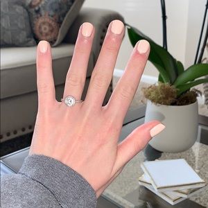 Authentic Pandora round sparkle halo ring